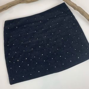 Blanknyc black velvet corduroy skirt